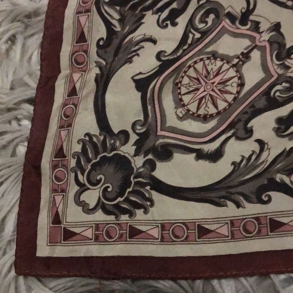 Vintage Ellen Tracey Scarf-33x33-Travel/Map Themed-Pinks/Browns/Maroon-EUC - Picture 12 of 15